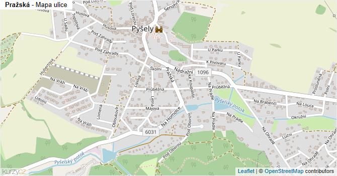 Pražská - mapa ulice