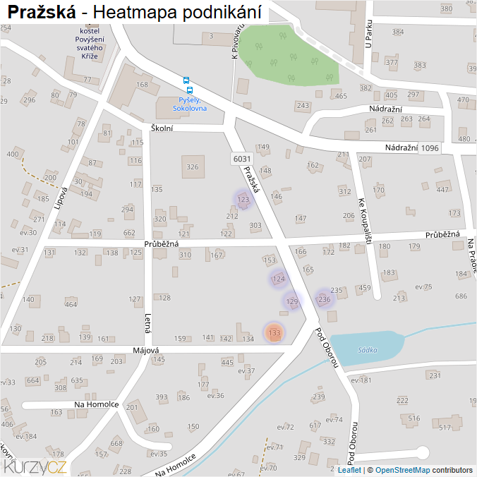 Mapa Pražská - Firmy v ulici.