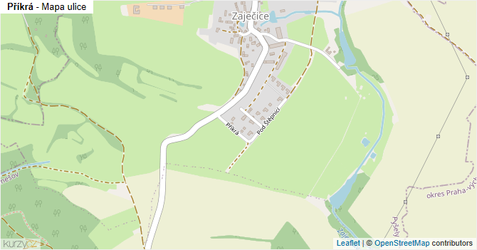 Příkrá - mapa ulice