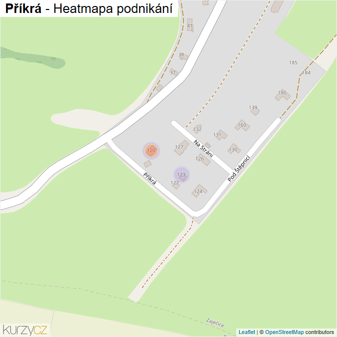 Mapa Příkrá - Firmy v ulici.