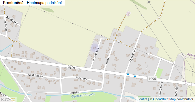 Prosluněná - mapa podnikání