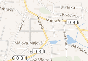 Průběžná v obci Pyšely - mapa ulice