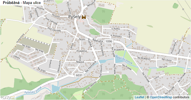 Průběžná - mapa ulice