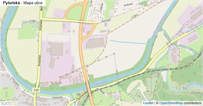 Pyšelská - mapa ulice