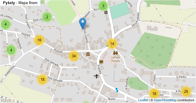 Pyšely - mapa firem