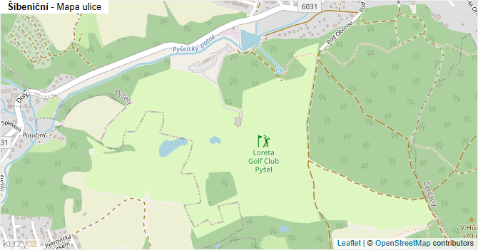 Šibeniční - mapa ulice