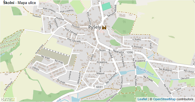 Školní - mapa ulice