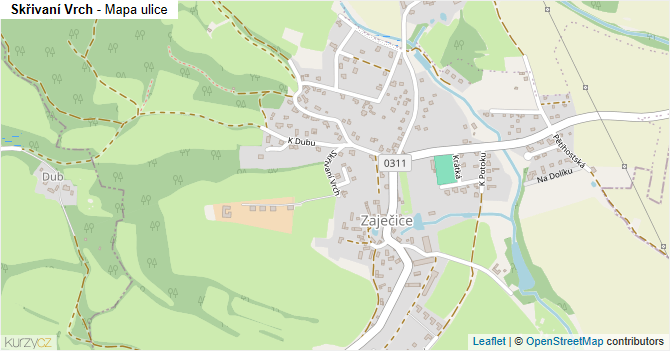 Skřivaní Vrch - mapa ulice