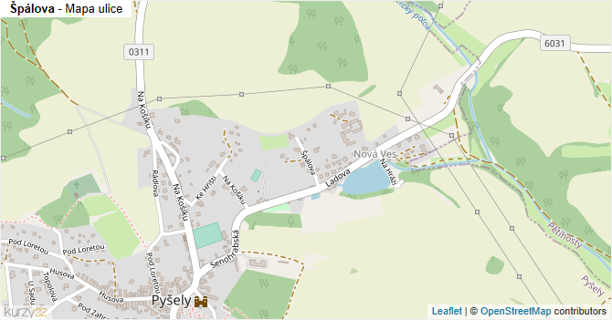 Špálova - mapa ulice