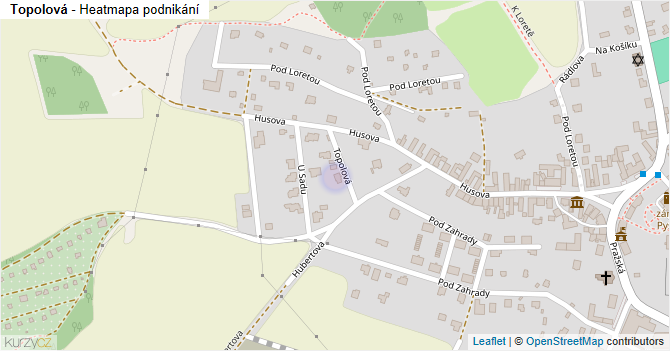 Topolová - mapa podnikání