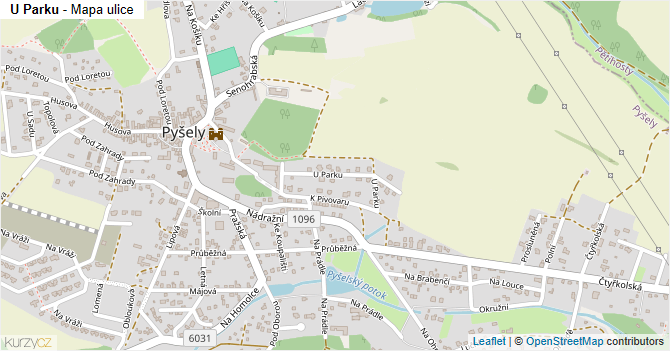 U Parku - mapa ulice