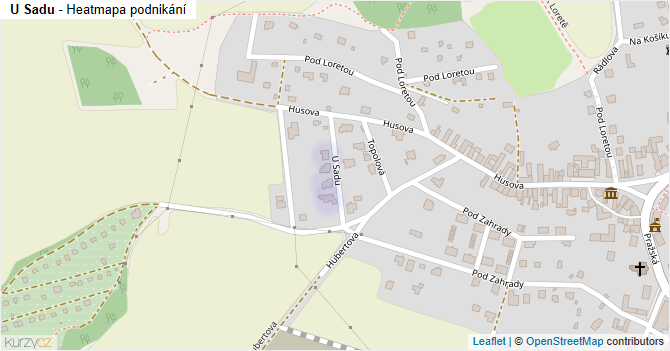 U Sadu - mapa podnikání