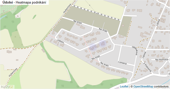 Údolní - mapa podnikání