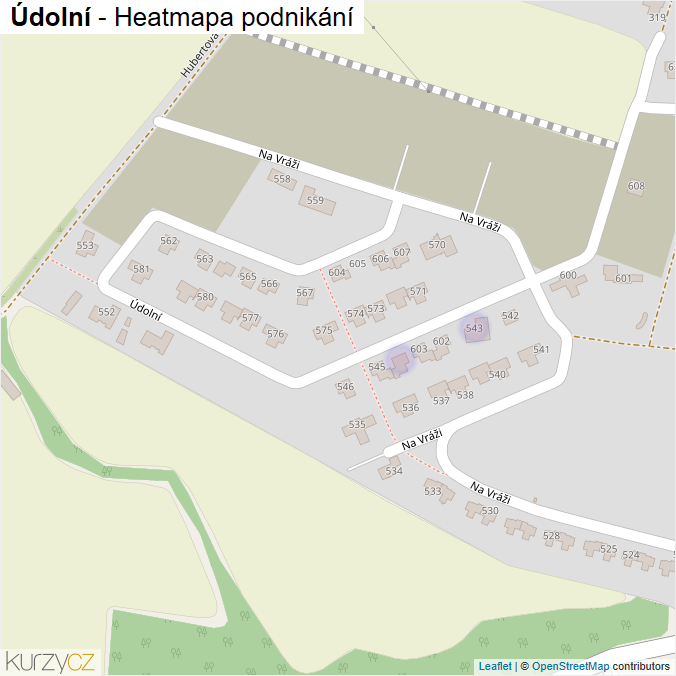 Mapa Údolní - Firmy v ulici.
