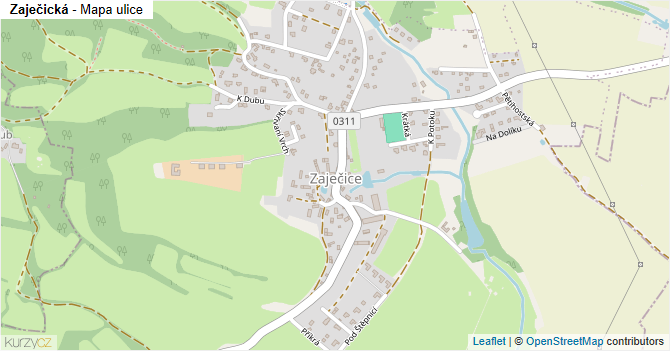 Zaječická - mapa ulice