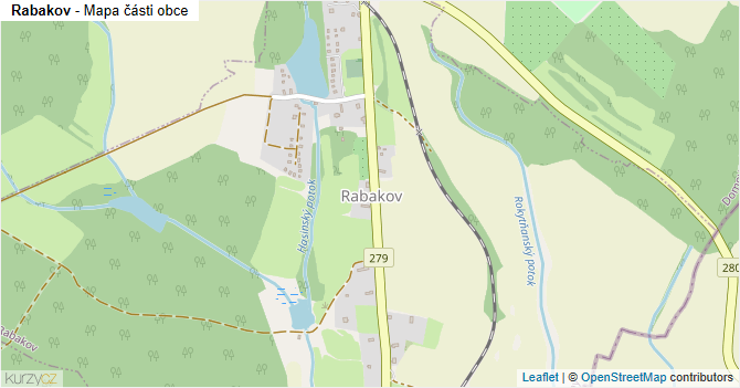 Rabakov - mapa části obce
