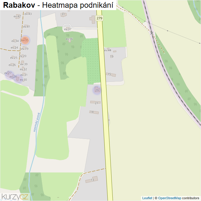 Mapa Rabakov - Firmy v části obce.