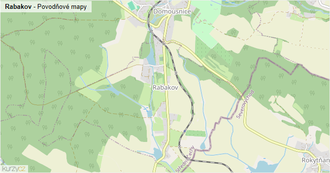 Rabakov - záplavové mapy stoleté vody