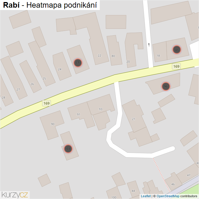 Mapa Rabí - Firmy v obci.
