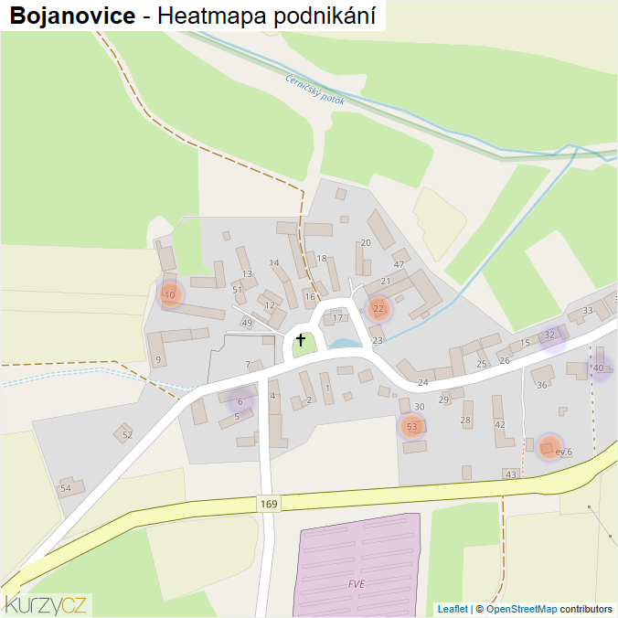 Mapa Bojanovice - Firmy v části obce.