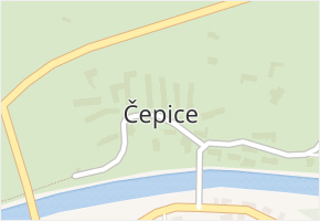 Čepice v obci Rabí - mapa části obce