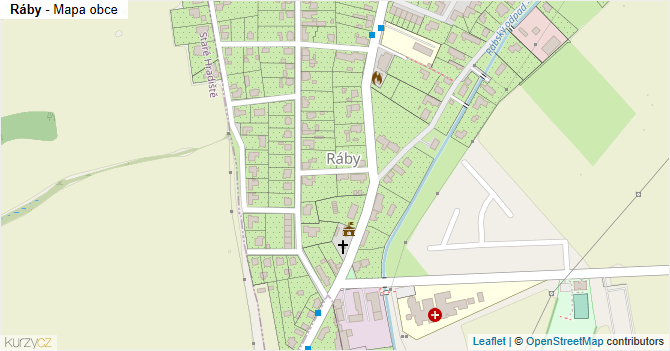 Ráby - mapa obce