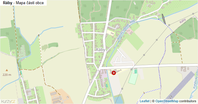 Ráby - mapa části obce