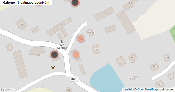 Rabyně - mapa podnikání