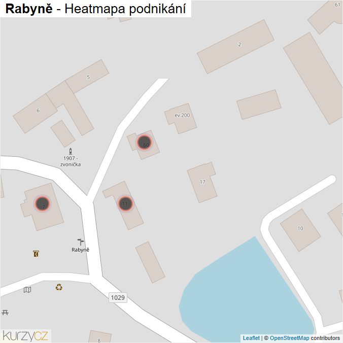 Mapa Rabyně - Firmy v obci.