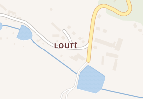 Loutí v obci Rabyně - mapa části obce
