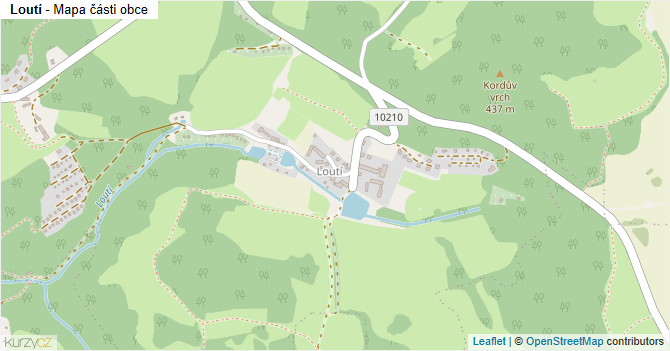 Loutí - mapa části obce
