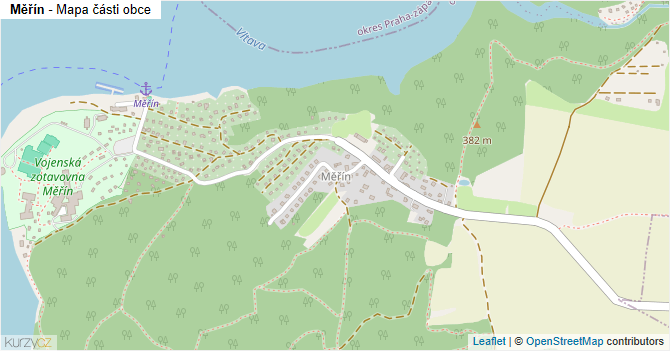 Měřín - mapa části obce