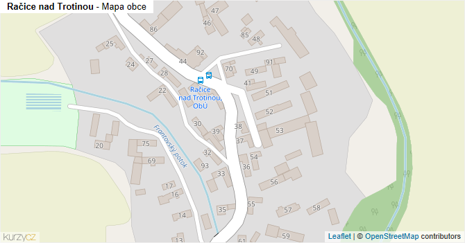 Račice nad Trotinou - mapa obce