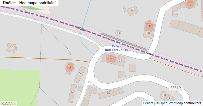 Račice - mapa podnikání