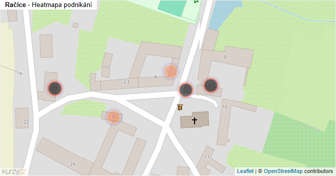 Račice - mapa podnikání