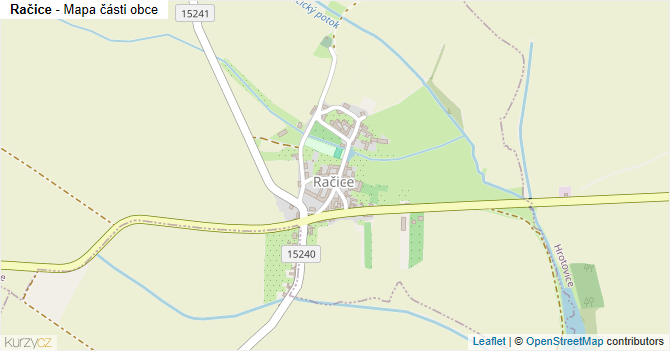 Račice - mapa části obce