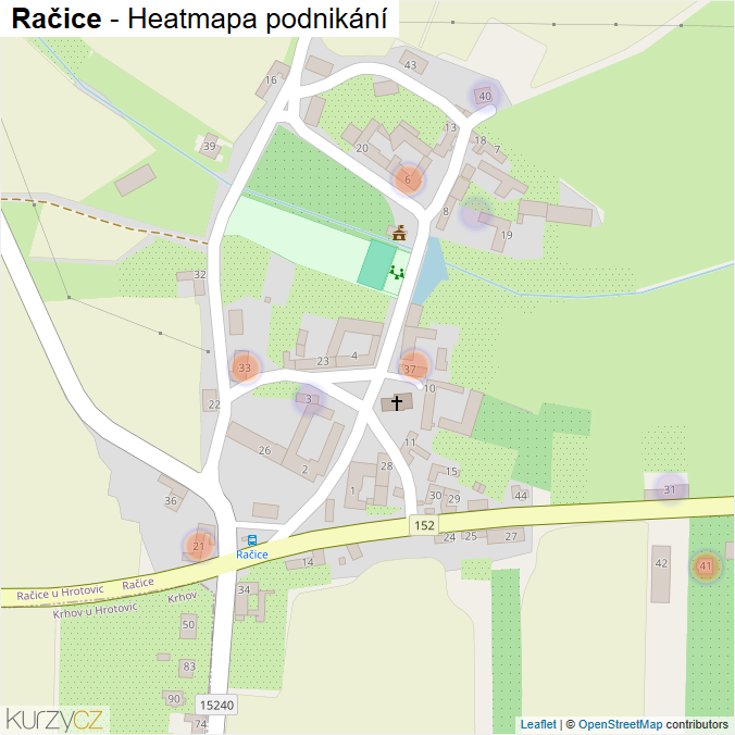 Mapa Račice - Firmy v části obce.