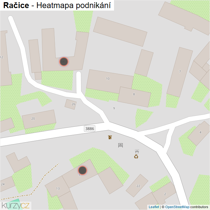 Mapa Račice - Firmy v obci.