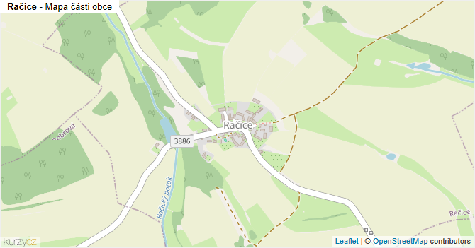 Račice - mapa části obce
