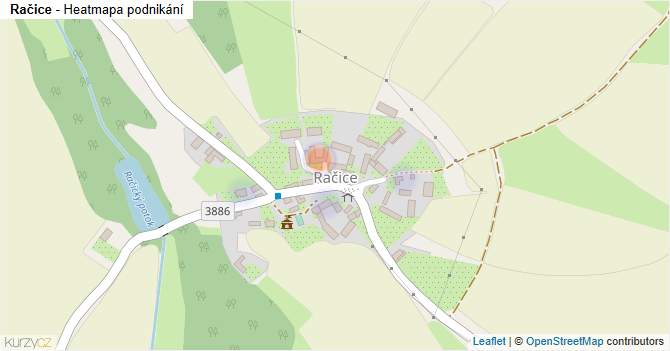 Račice - mapa podnikání