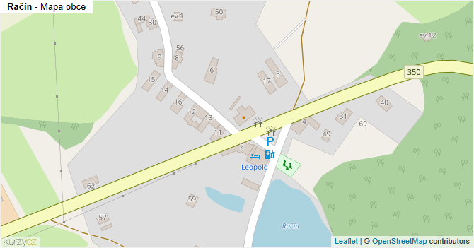 Račín - mapa obce