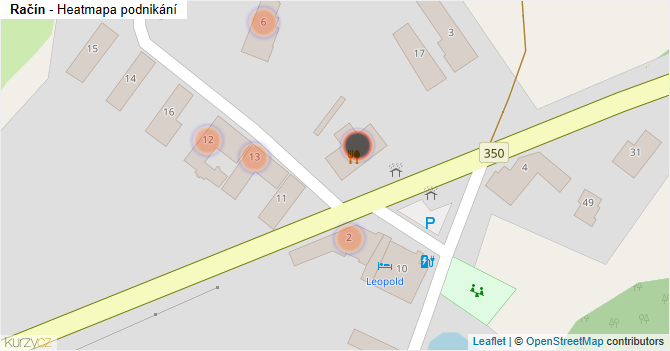 Račín - mapa podnikání