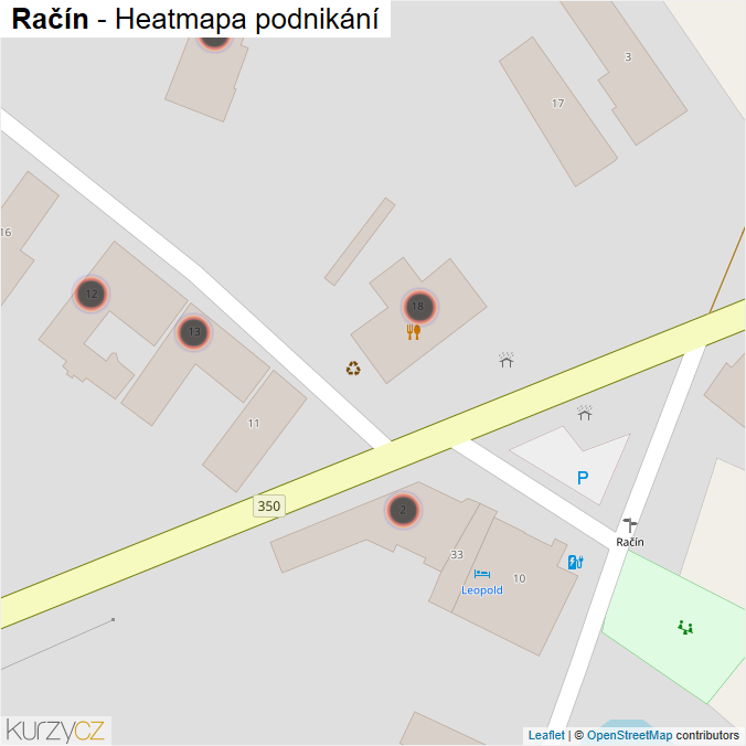 Mapa Račín - Firmy v obci.