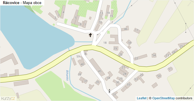Rácovice - mapa obce