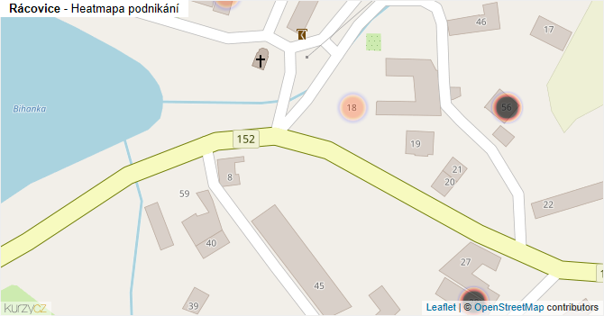 Rácovice - mapa podnikání