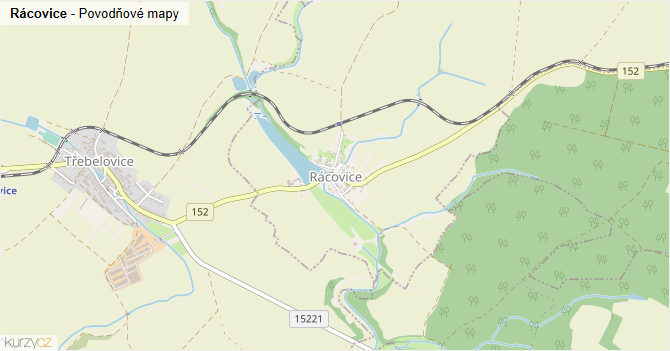 Rácovice - záplavové mapy stoleté vody