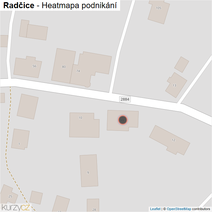 Mapa Radčice - Firmy v obci.