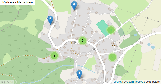 Radčice - mapa firem