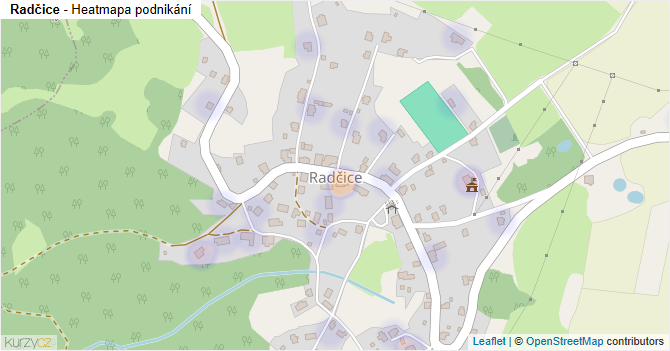 Radčice - mapa podnikání