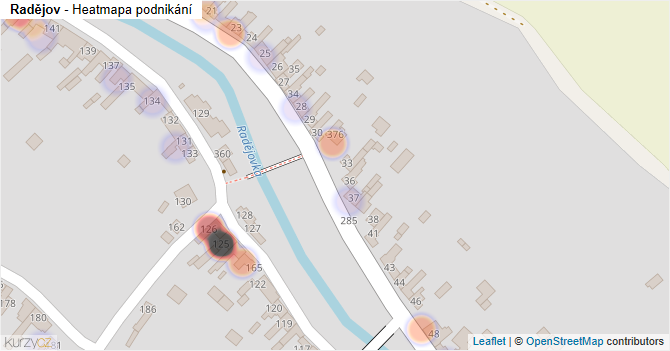 Radějov - mapa podnikání
